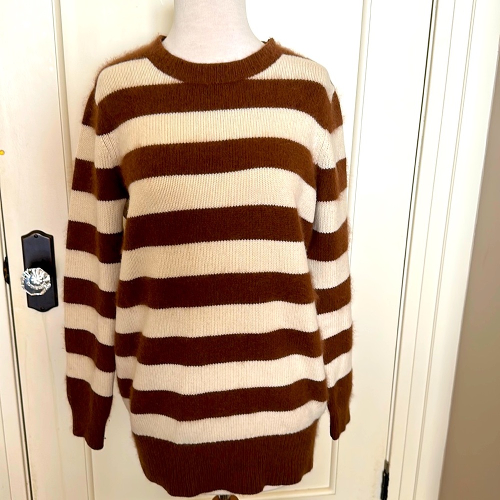 Beautiful Wool Brown and Cream striped sweater